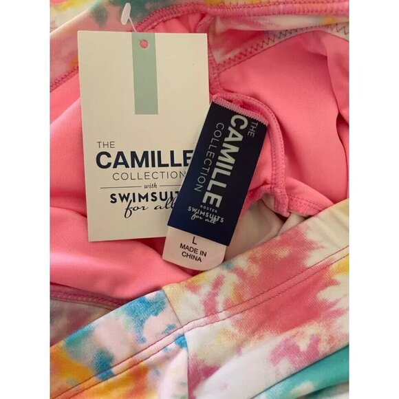 Swimsuit For All L Pastel Zip Front Open Back Lined Long Sleeve Crop Rash Guard - Picture 6 of 6